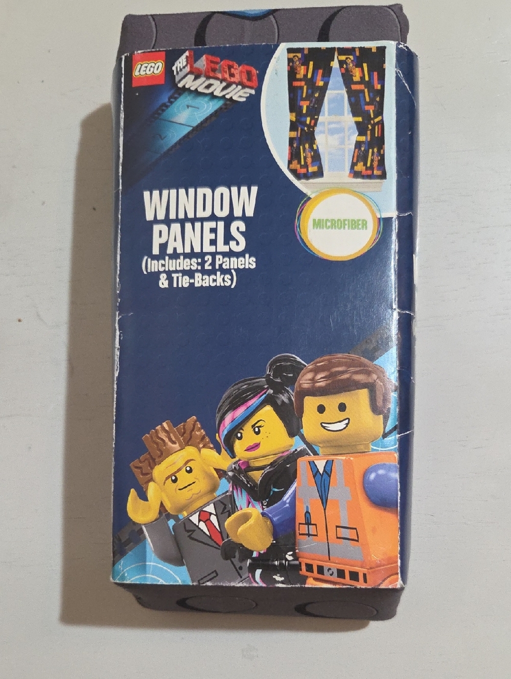 NWT Lego Window Panels Blue with Multicolor Brick & Character Print